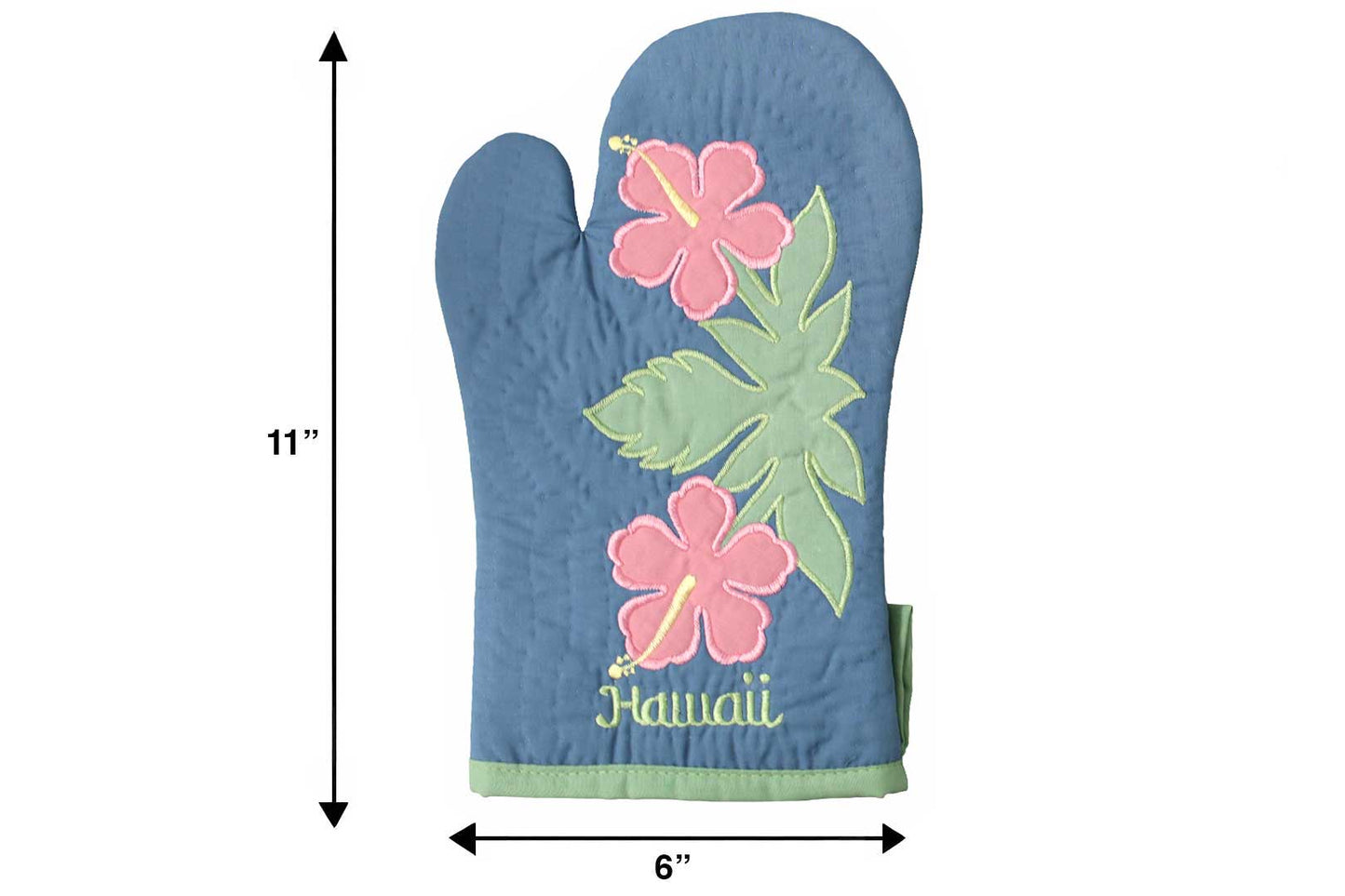 Quilted Bundle Potholder / Oven Mitt - Green/Blue