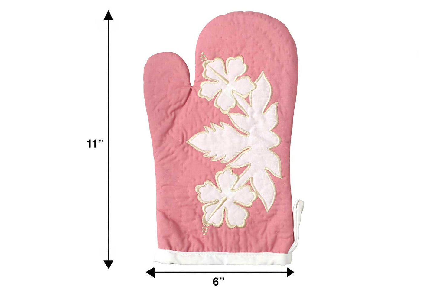 Quilted Bundle Potholder / Oven Mitt - White/Pink