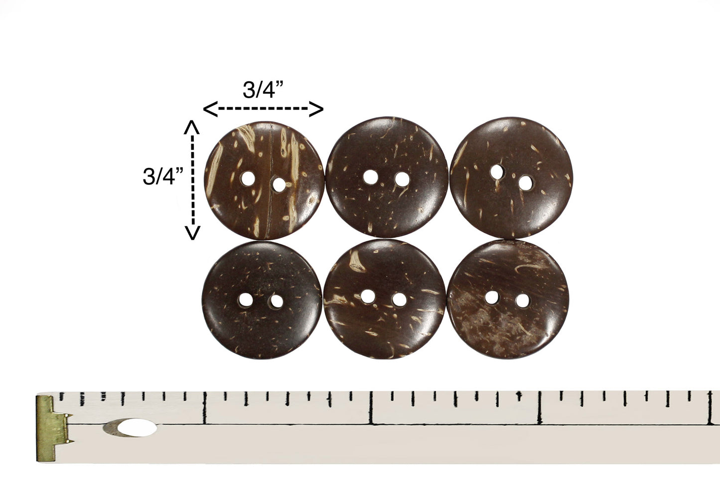 3/4" Button - 6 Pieces