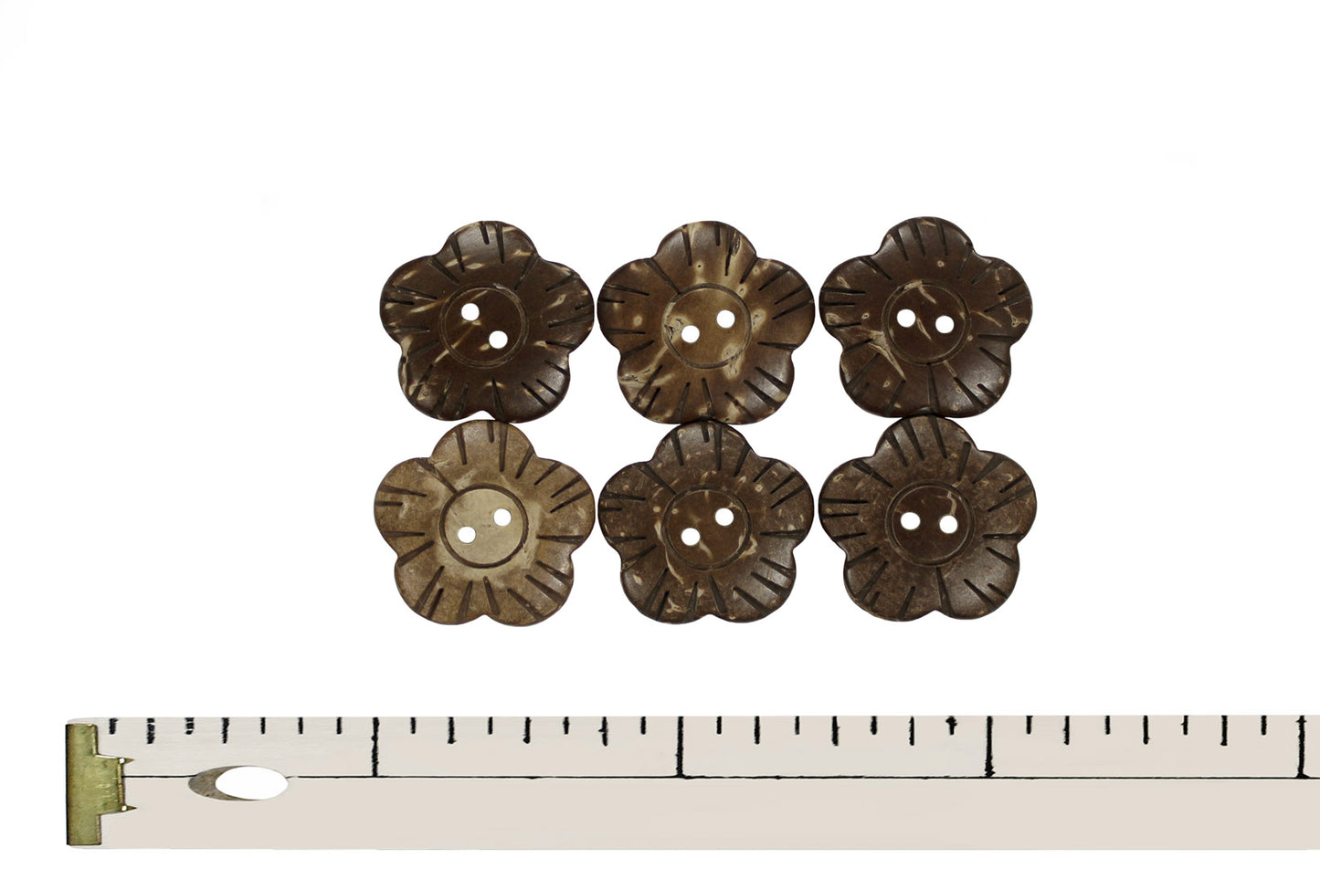 3/4" Flower Button - 6 Pieces