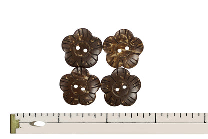 7/8" Flower Button - 4 Pieces
