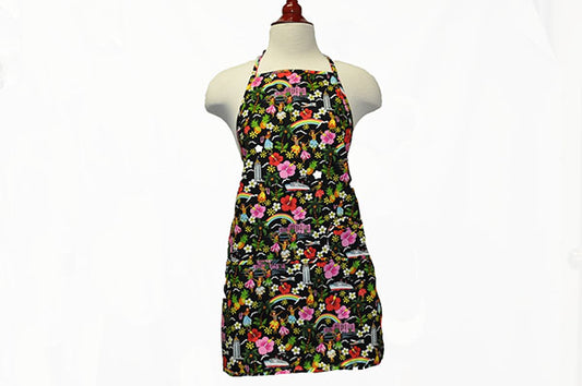 Adult Apron - Hawaiian Hula Girl Black