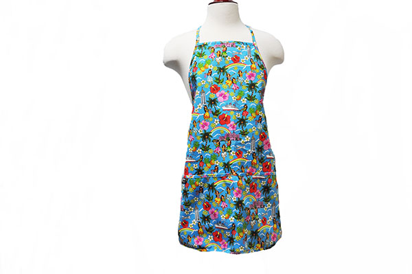Adult Apron - Hawaiian Hula Girl Blue