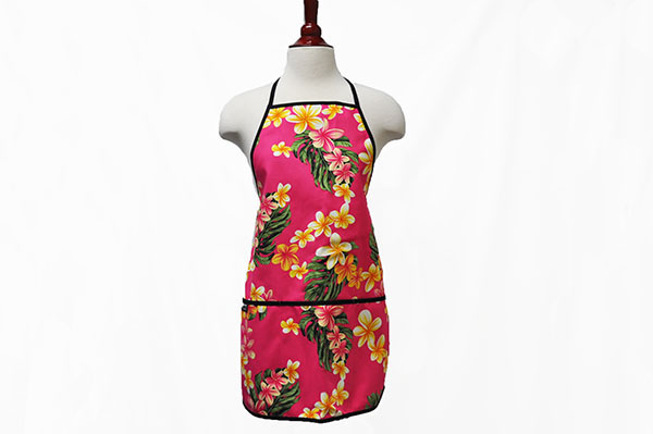 Adult Apron - Cute Plumeria Pink