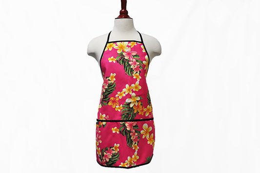 Adult Apron - Cute Plumeria Pink