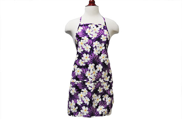 Adult Apron - Modern Plumeria Purple