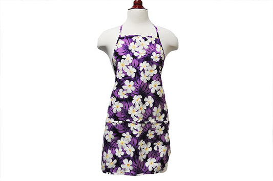 Adult Apron - Modern Plumeria Purple