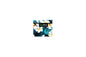 Coin Purse - Modern Plumeria Blue