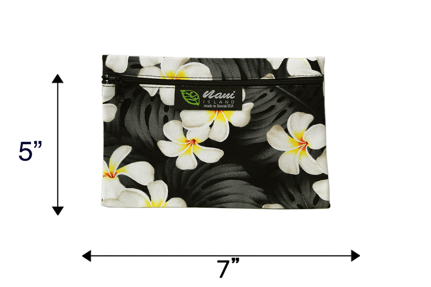 Cosmetic Pouch Small -  Modern Plumeria Black