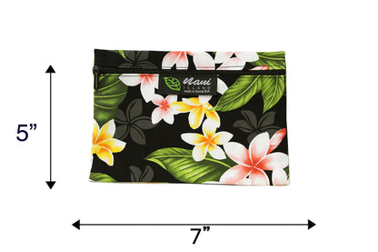 Cosmetic Pouch Small -  New Plumeria Black