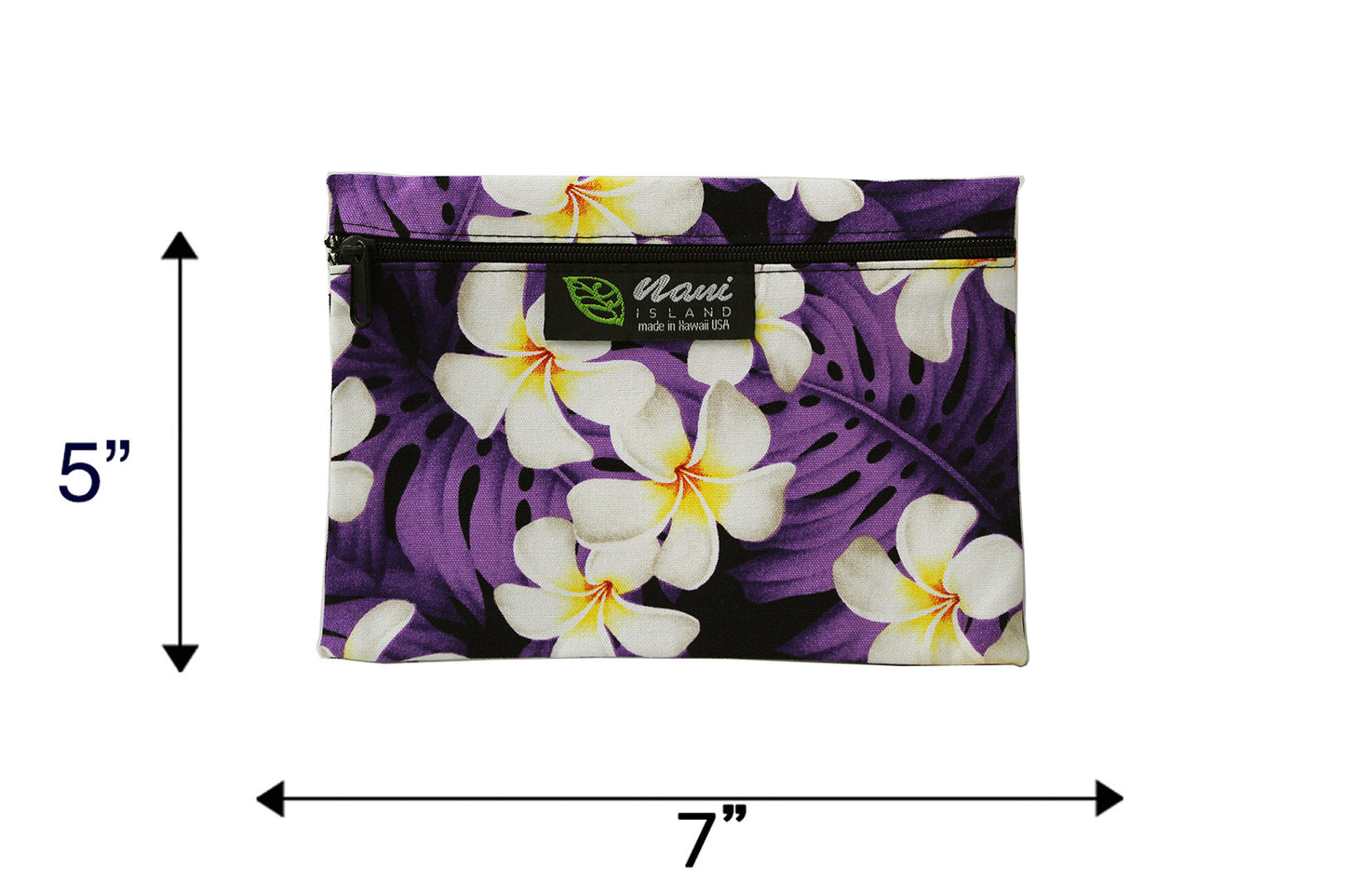 Cosmetic Pouch Small -  Modern Plumeria Purple