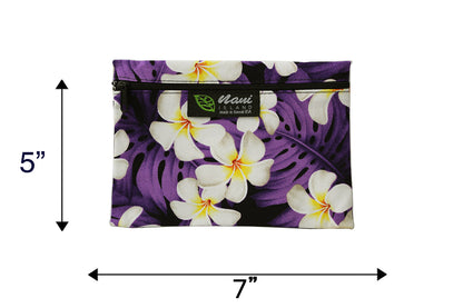 Cosmetic Pouch Small -  Modern Plumeria Purple