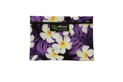 Cosmetic Pouch Small -  Modern Plumeria Purple