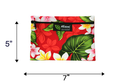 Cosmetic Pouch Small -  New Plumeria Red