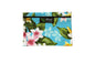 Cosmetic Pouch Small -  New Plumeria Turquoise