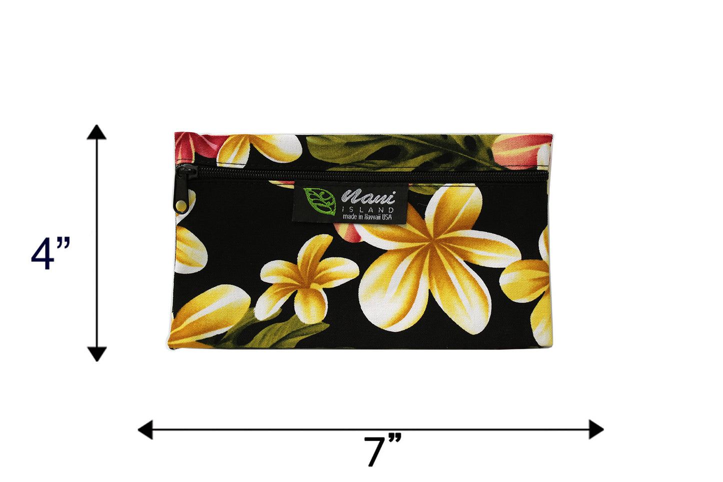 Glasses Pouch - Cute Plumeria Black