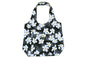 Reversible Hobo Bag - Modern Plumeria Black
