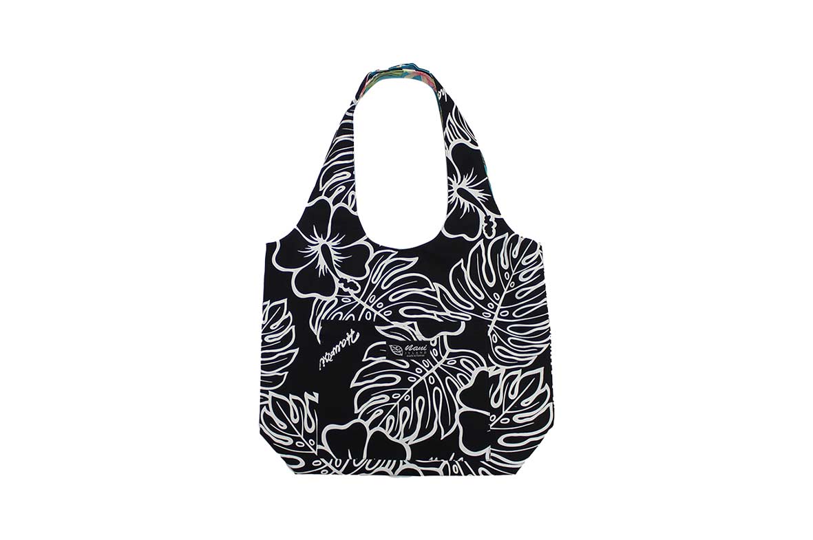 Reversible Hobo Bag - Monstera Lover Black