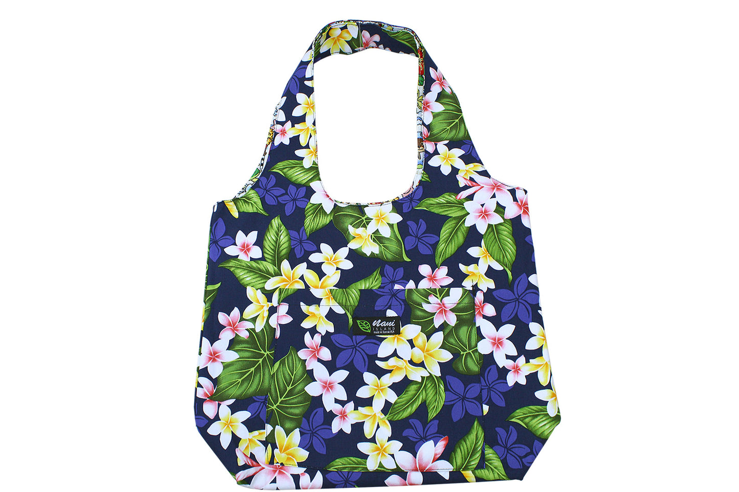 Reversible Hobo Bag - New Plumeria Navy
