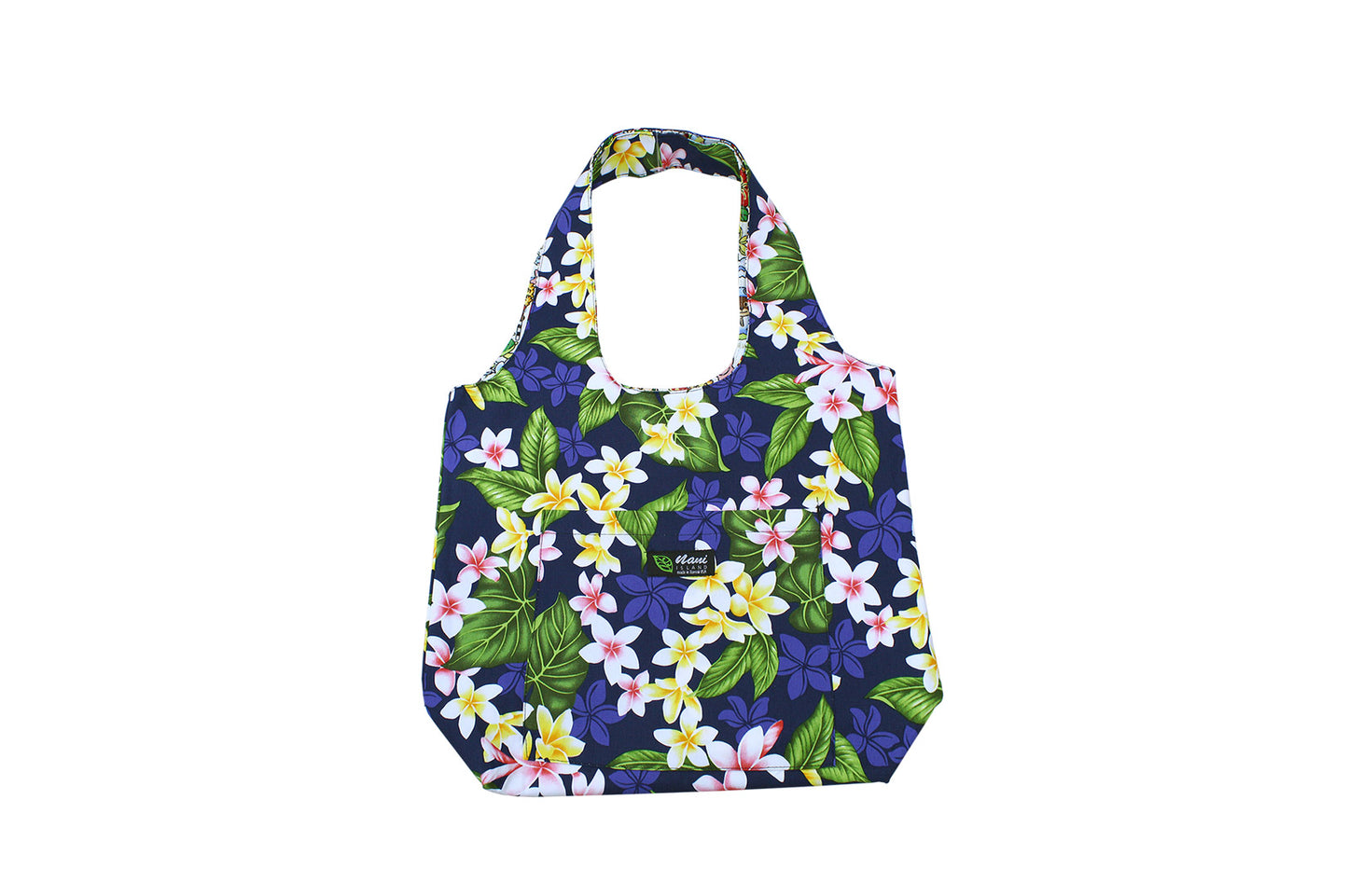 Reversible Hobo Bag - New Plumeria Navy