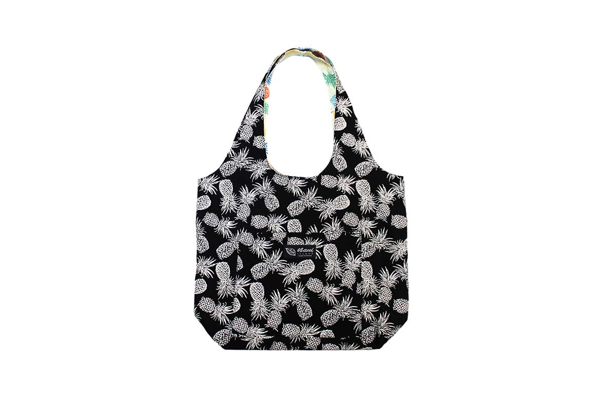 Reversible Hobo Bag - Pineapple Paradise Black
