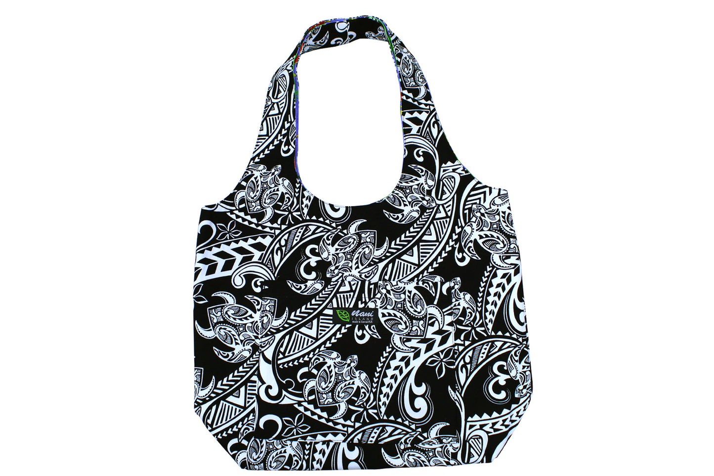 Reversible Hobo Bag - Tribal Tattoo Black