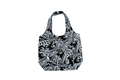 Reversible Hobo Bag - Tribal Tattoo Black