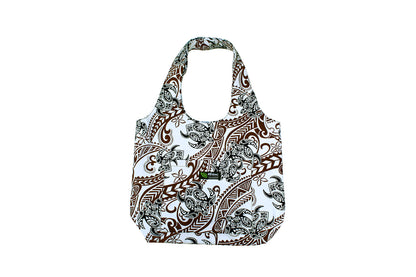 Reversible Hobo Bag - Tribal Tattoo Cream