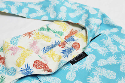 Reversible Hobo Bag - Pineapple Paradise Turquoise