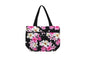 Tote Bag Zipper M - Dream of Flower Black