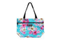 Tote Bag Zipper M - Dream of Flower Blue