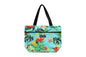 Tote Bag Zipper M - Hawaiian Hula Girl Turq