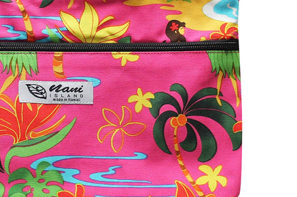 Tote Bag Zipper M - Hawaiian Hula Girl Pink