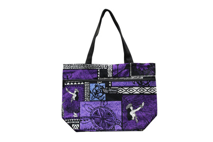 Tote Bag Zipper M - Honu Box Purple