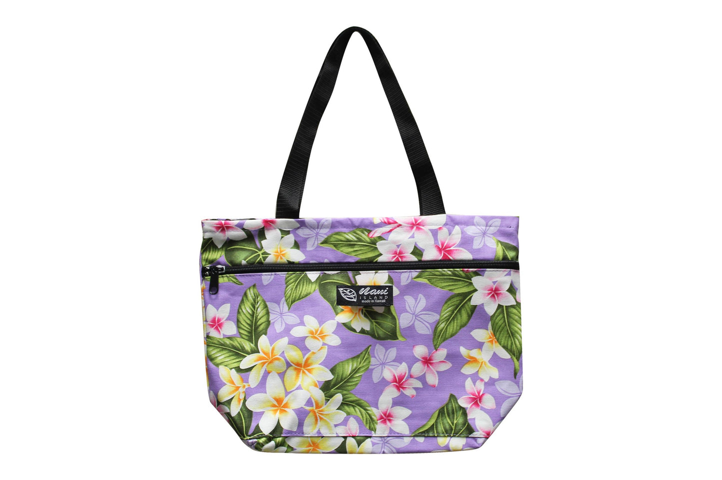 Tote Bag Zipper M - New Plumeria Purple