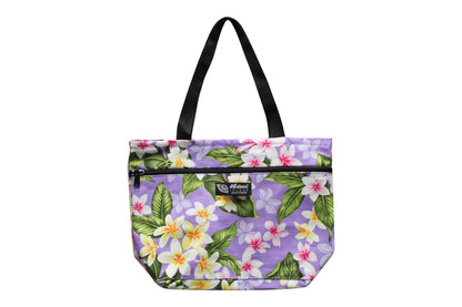 Tote Bag Zipper M - New Plumeria Purple