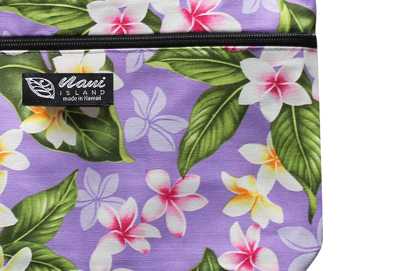 Tote Bag Zipper M - New Plumeria Purple