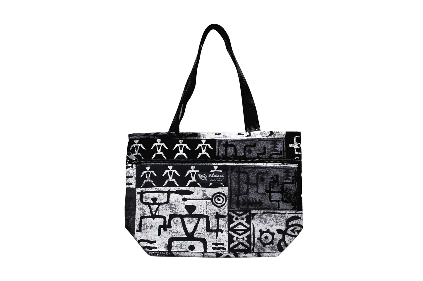 Tote Bag Zipper M - Stickman Gray