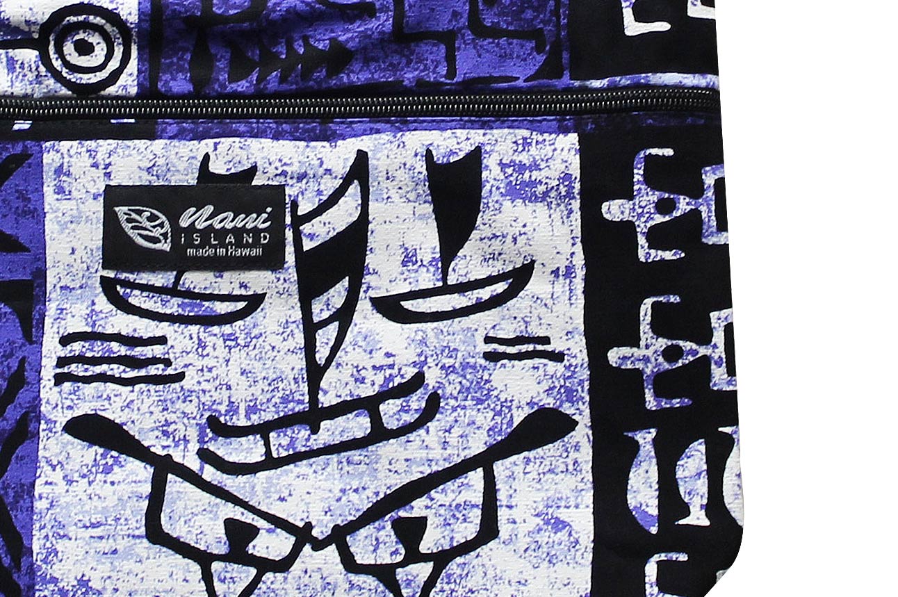 Tote Bag Zipper M - Stickman Purple