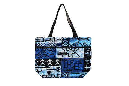 Tote Bag Zipper M - Stickman Blue
