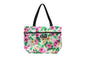 Tote Bag Zipper M - Tropical Plumeria Cream