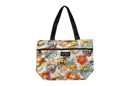 Tote Bag Zipper M - Aloha Tag Beige