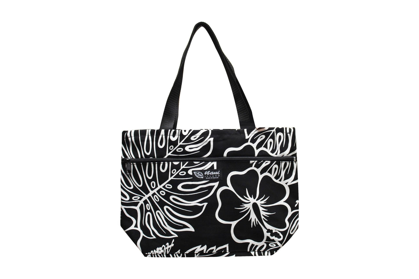 Tote Bag Zipper M - Monstera Lover Black