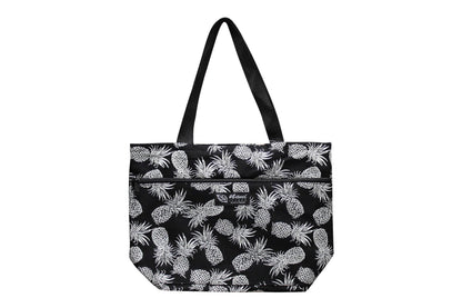 Tote Bag Zipper M - Pineapple Paradise Black