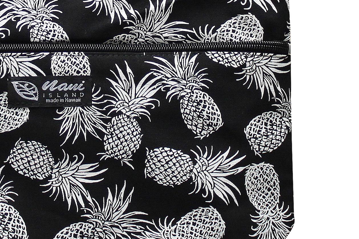 Tote Bag Zipper M - Pineapple Paradise Black