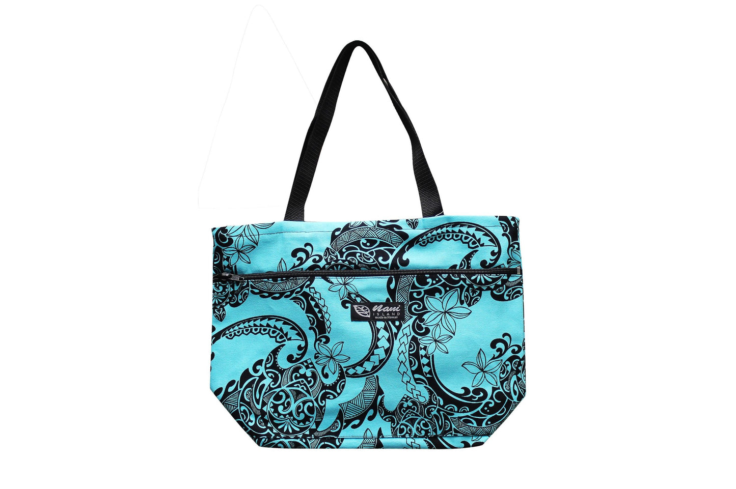 Tote Bag Zipper M - Tribal Tattoo Blue