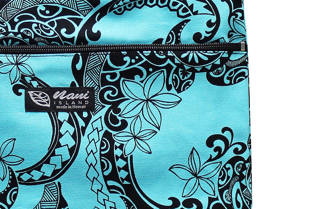 Tote Bag Zipper M - Tribal Tattoo Blue