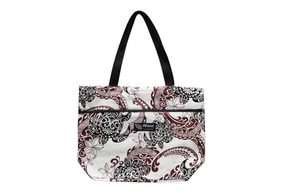 Tote Bag Zipper M - Tribal Tattoo Cream