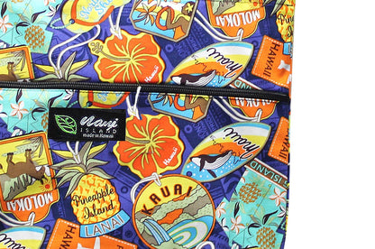Tote Bag Zipper L - Aloha Tag Navy