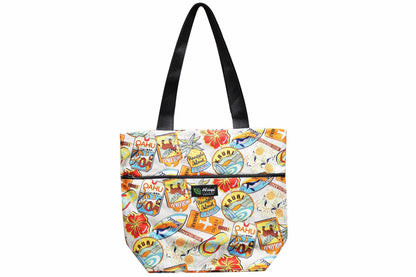 Tote Bag Zipper L - Aloha Tag Beige